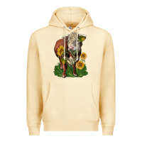 Pina Colada hereford bull with sunflowers Premium Hoodie - LillyAllenDesigns
