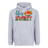 Heather Grey life is sweet Heavyweight Hoodie - HRA Design Shop