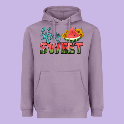 Life Is Sweet Heavyweight Hoodie Designed By Hra Design Shop