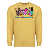Antique Gold peace love hair stylist Premium Sweatshirt - AdoDesignShop
