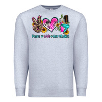 Heather Grey peace love hair stylist Premium Sweatshirt - AdoDesignShop