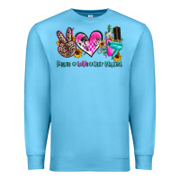 Ocean Blue peace love hair stylist Premium Sweatshirt - AdoDesignShop
