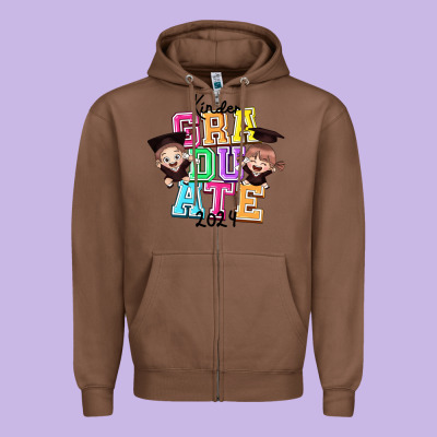 Kinder Graduate 2024 Zipper Hoodie Designed By Texasbilliewilder
