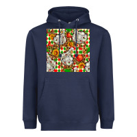 Navy christmas leopard duck Heavyweight Hoodie - FaDigitalArtStudio