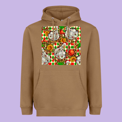 Christmas Leopard Duck Heavyweight Hoodie Designed By Fadigitalartstudio