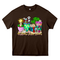 Chocolate Brown nightmare before summer coffee cups Heavy Core Tee - CowhideDigitalArt