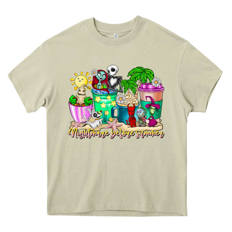 Nightmare Before Summer Coffee Cups Heavy Core Tee by CowhideDigitalArt | Teevron