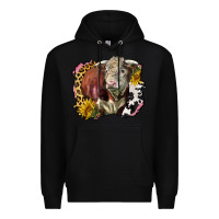 Black hereford bull western background Premium Hoodie - LillyAllenDesigns