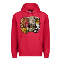 Cardinal hereford bull western background Premium Hoodie - LillyAllenDesigns