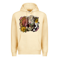 Pina Colada hereford bull western background Premium Hoodie - LillyAllenDesigns