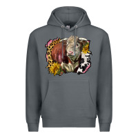 Rock hereford bull western background Premium Hoodie - LillyAllenDesigns