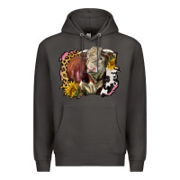 Smoke hereford bull western background Premium Hoodie - LillyAllenDesigns