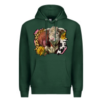 Sports Green hereford bull western background Premium Hoodie - LillyAllenDesigns
