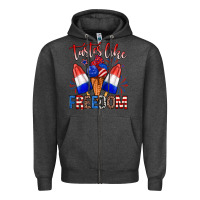 Charcoal Heather taster like freedom Zipper Hoodie - Zillion Design Studio