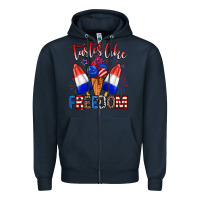 Navy taster like freedom Zipper Hoodie - Zillion Design Studio