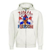 Oatmeal Heather taster like freedom Zipper Hoodie - Zillion Design Studio
