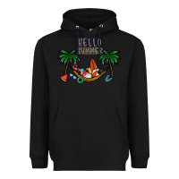 Black hello summer Heavyweight Hoodie - CowhideDigitalArt