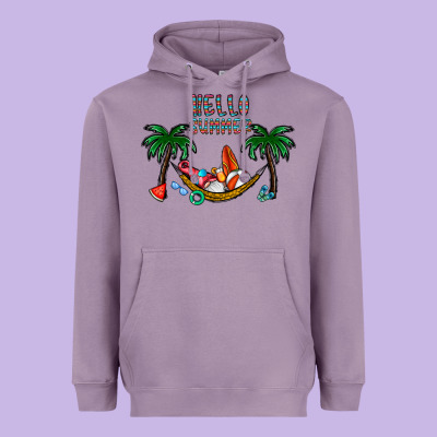 Hello Summer Heavyweight Hoodie Designed By Cowhidedigitalart