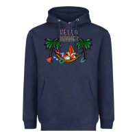 Navy hello summer Heavyweight Hoodie - CowhideDigitalArt