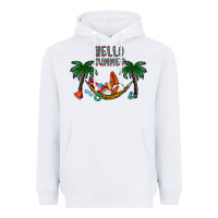 White hello summer Heavyweight Hoodie - CowhideDigitalArt