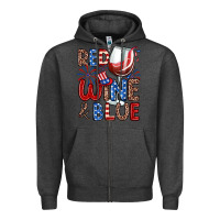 Charcoal Heather red wine and blue Zipper Hoodie - Zillion Design Studio