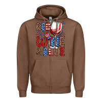 Chestnut red wine and blue Zipper Hoodie - Zillion Design Studio