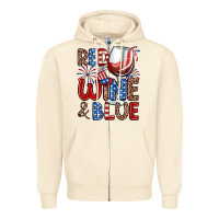 Sandshell red wine and blue Zipper Hoodie - Zillion Design Studio