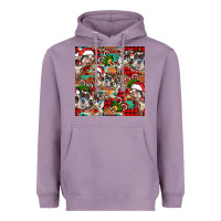 Lavender christmas pig  aztec Heavyweight Hoodie - FaDigitalArtStudio