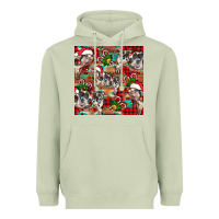 Matcha christmas pig  aztec Heavyweight Hoodie - FaDigitalArtStudio