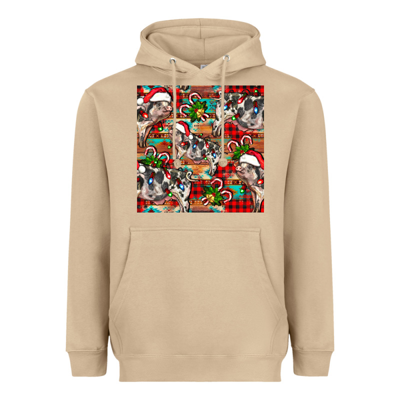 Christmas Pig  Aztec Heavyweight Hoodie by FaDigitalArtStudio | Teevron