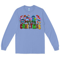 Colony Blue merry christmas stitch Long Sleeve Tee - AdoDesignShop
