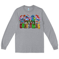 Heather Grey merry christmas stitch Long Sleeve Tee - AdoDesignShop