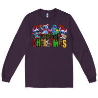 Plum merry christmas stitch Long Sleeve Tee - AdoDesignShop