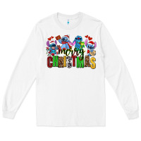 White merry christmas stitch Long Sleeve Tee - AdoDesignShop
