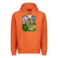 Carrot charolais heifer with sunflower and daisies Premium Hoodie - LillyAllenDesigns