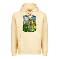 Pina Colada charolais heifer with sunflower and daisies Premium Hoodie - LillyAllenDesigns