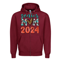 Burgundy senior mom 2024 tbw Zipper Hoodie - texasbilliewilder