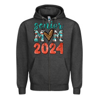 Charcoal Heather senior mom 2024 tbw Zipper Hoodie - texasbilliewilder