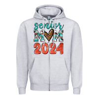 Heather Grey senior mom 2024 tbw Zipper Hoodie - texasbilliewilder