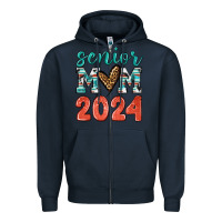 Navy senior mom 2024 tbw Zipper Hoodie - texasbilliewilder