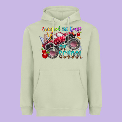 Crushed 100 Days Of School Heavyweight Hoodie Designed By Racoondesign