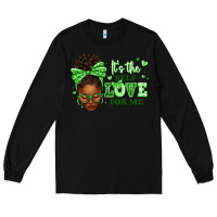 Black sorority colors green its the self love for me afr Long Sleeve Tee - texasbilliewilder