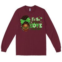 Burgundy sorority colors green its the self love for me afr Long Sleeve Tee - texasbilliewilder