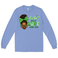 Colony Blue sorority colors green its the self love for me afr Long Sleeve Tee - texasbilliewilder