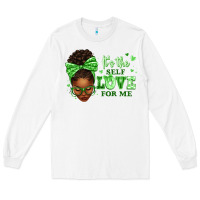 White sorority colors green its the self love for me afr Long Sleeve Tee - texasbilliewilder