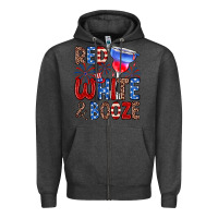 Charcoal Heather red white and booze Zipper Hoodie - Zillion Design Studio