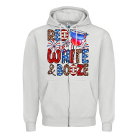 Dove Grey red white and booze Zipper Hoodie - Zillion Design Studio