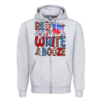 Heather Grey red white and booze Zipper Hoodie - Zillion Design Studio