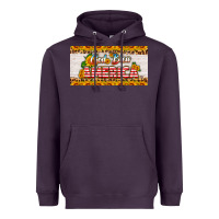 God Bless America Sunflower License Plate Heavyweight Hoodie | Teevron