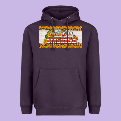 God Bless America Sunflower License Plate Heavyweight Hoodie Designed By Hra Design Shop